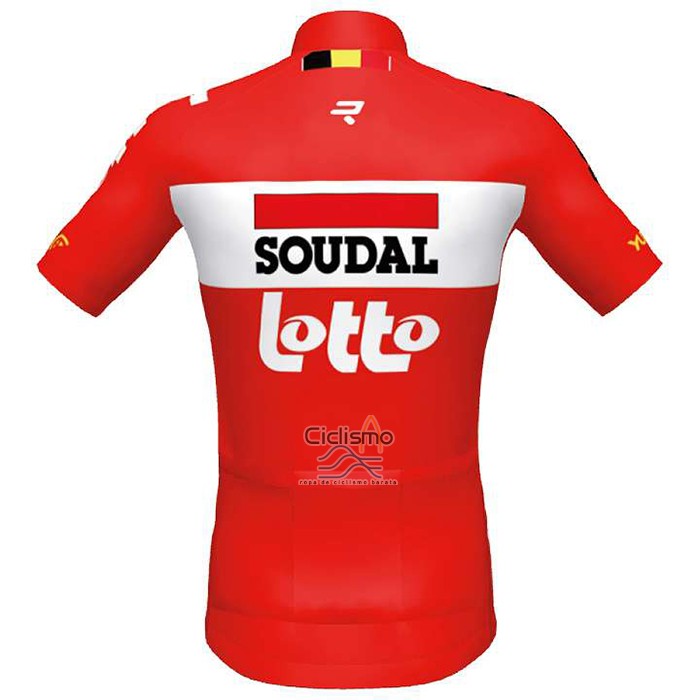 Lotto Soudal Ropa Ciclismo Culotte Corto 2020 Mangas Cortas Rojo